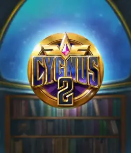 Discover the captivating visuals of ELK Studios' Cygnus 2 Slot, featuring a luxurious logo with a vibrant purple and gold design. With a backdrop of a mystical library backdrop, this image captures the theme of exploration and mystery. 