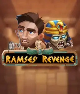 Dive into the ancient world of the Ramses' Revenge game by Relax Gaming, highlighting a startled explorer and a terrifying mummy against an Egyptian tomb backdrop. This image captures the drama of ancient Egyptian myths, ideal for those interested in historical adventures, delivering a thrilling gaming experience. 